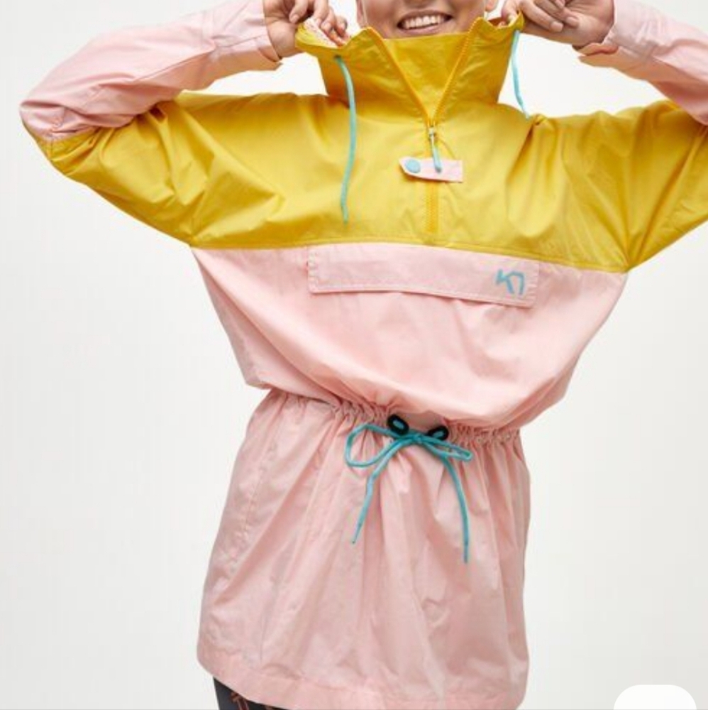 Rain coat/ spring jacket Kari Traa Yellow and Pink Anorak Utility Jacket